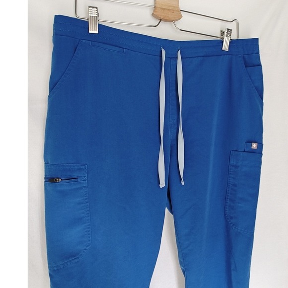 FIGS High Waisted Yola Skinny Scrub Pants Blue Straight Leg TW2000R Large L - Picture 4 of 9